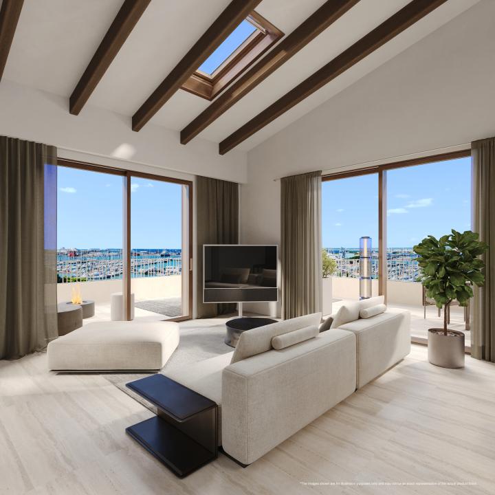 Duplex Penthouse mit Blick auf den Hafen in einer Gemeinschaft mit vollem Serviceangebot